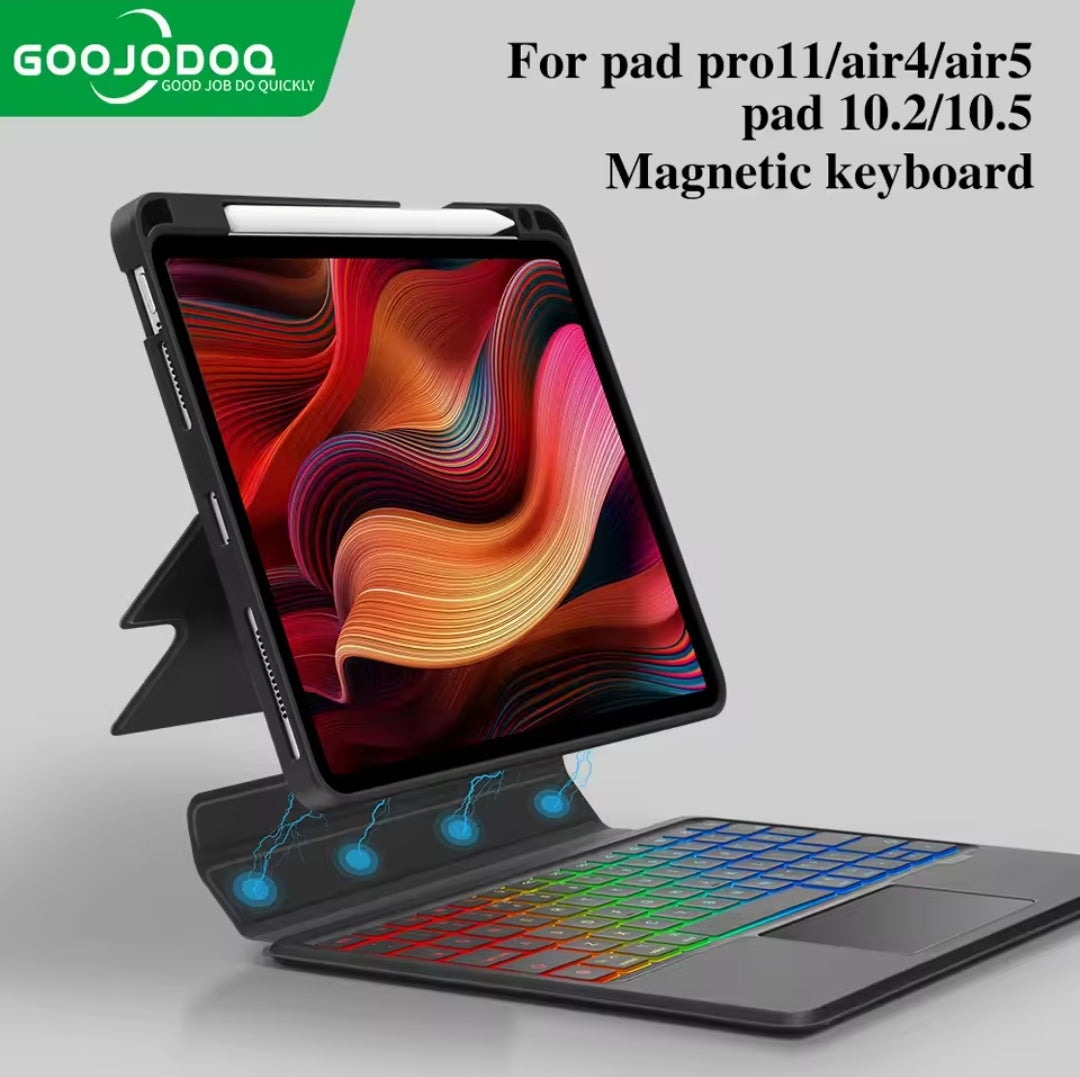 GOOJODOQ Magic Keyboard A1896 Case for iPad Pro 11 iPad Air 5 Air 4 iPad 9th Generation 10.2/10.5 Magnetic Detachable RGB Keyboard