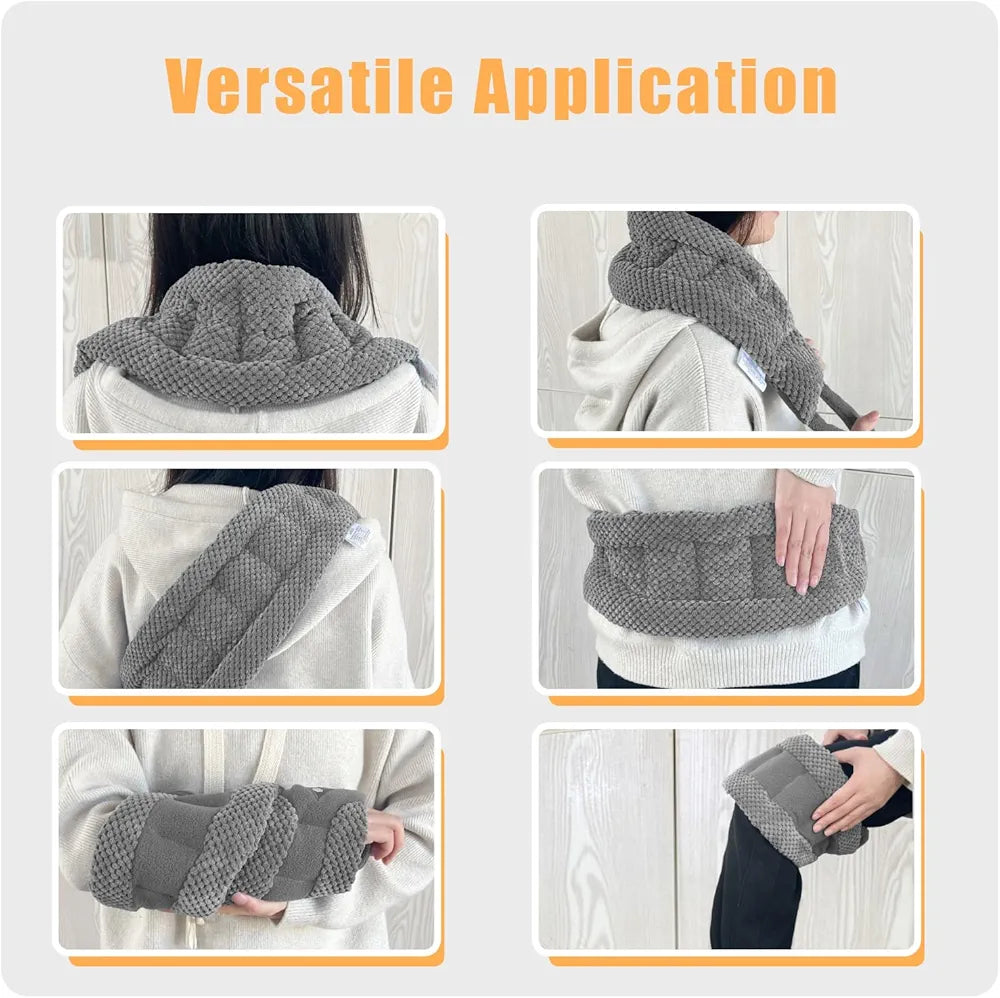 UNCN Long Heating pad for Neck and Shoulders Back 33 * 5.9" microwavable Large Moist Heat Pack Warm hot Compress Neck wrap Weighted Bag Massage Reusable Herbal Nature Calming Portable