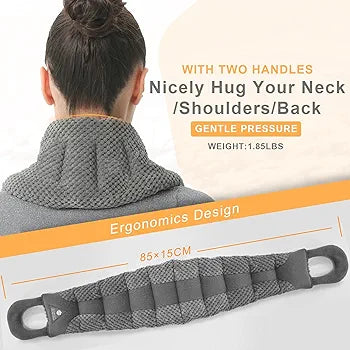 UNCN Long Heating pad for Neck and Shoulders Back 33 * 5.9" microwavable Large Moist Heat Pack Warm hot Compress Neck wrap Weighted Bag Massage Reusable Herbal Nature Calming Portable