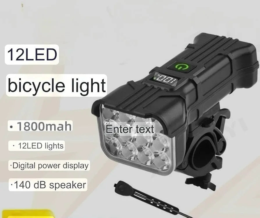 Comfort 12LED Bicycle Horn 2 In1 Headlight Power Bank
