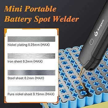 Awgem 99 Gear Handheld Spot Welder with LCD Screen Auto/Humanized Manual Modes, Portable Machine for Welding Nickel Strips and Iron