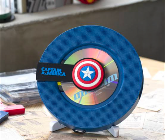 Marvel Captain America Portable CD/DVD Player – Wall Mountable Bluetooth Speaker with Remote
