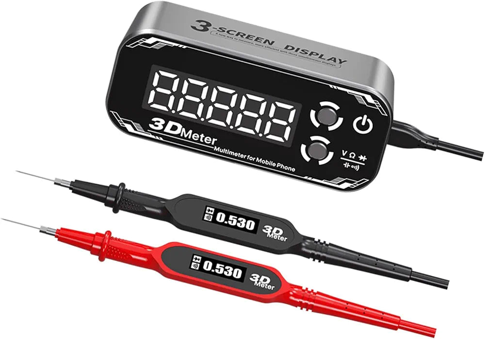 Tripled Screen Digital Multimeter with Voltages Capacitance Resistance Measurement