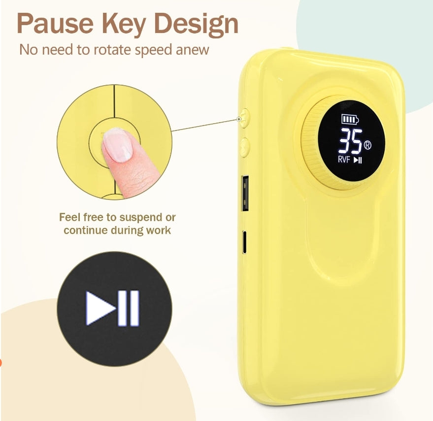 Delanie Electric Nail Drill 35000 RPM, Rechargeable Electric Nail File Portable E-File Nail Drill Machine for Acrylic Nails , Gel Nails & Cuticle, Manicure & Pedicure, Matar-220