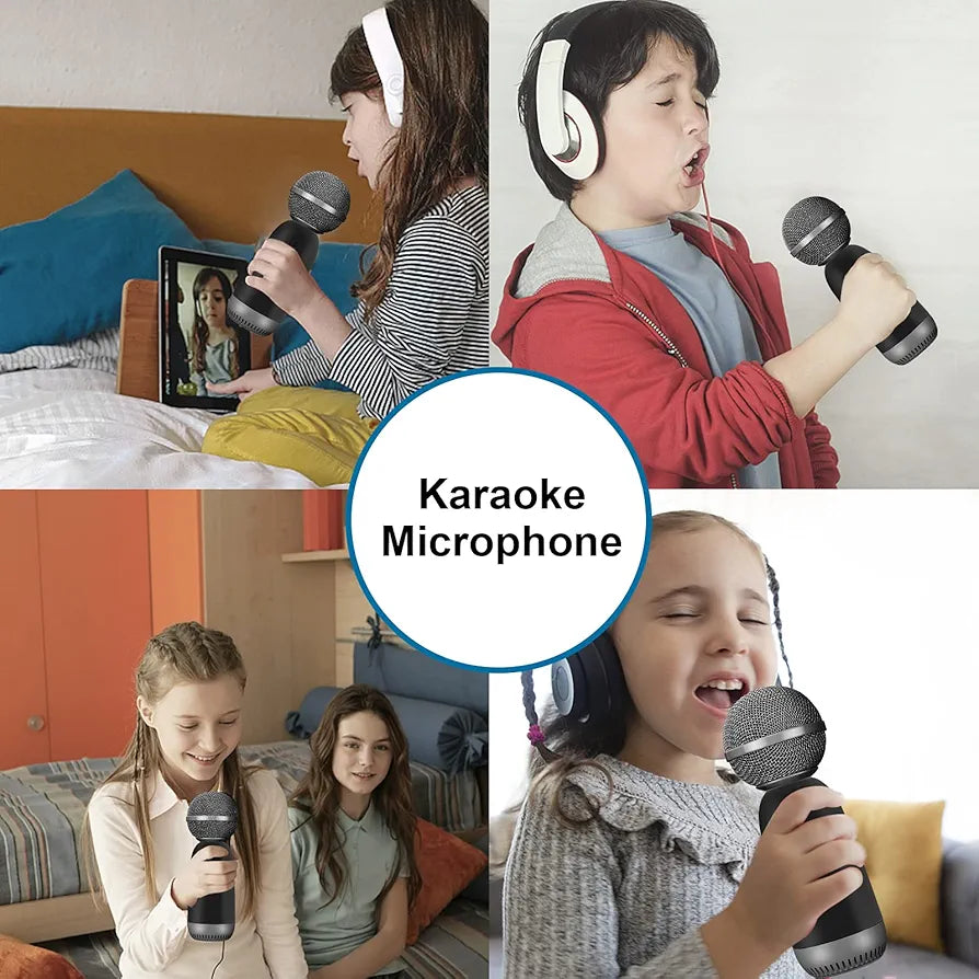 Aokeo Wireless Microphones Bluetooth Speaker, Wireless Karaoke Mic for Kids Children Mic for Singing Portable Karaoke Machine Mic for Home Birthday Party