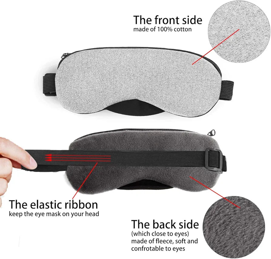 Heated Eye mask - VINDAR Cotton Eye Mask, Warming Night Massage Mask, Electric USB Heated Hot Pads, Adjustable Temperature Control, Designed to Relieve for Blepharitis, Dry, Stress, Puffy Eyes