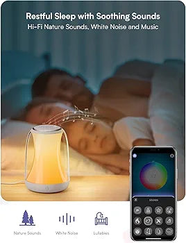 White Noise Sound Machine Baby, Hotmoon Smart Night Light, Time-to-Rise Toddler Sleep Trainer, Adult Kids Alarm Clock, App Control Nursery Lamp, Infant Baby Soother, Newborn Essentials Must Haves Gift