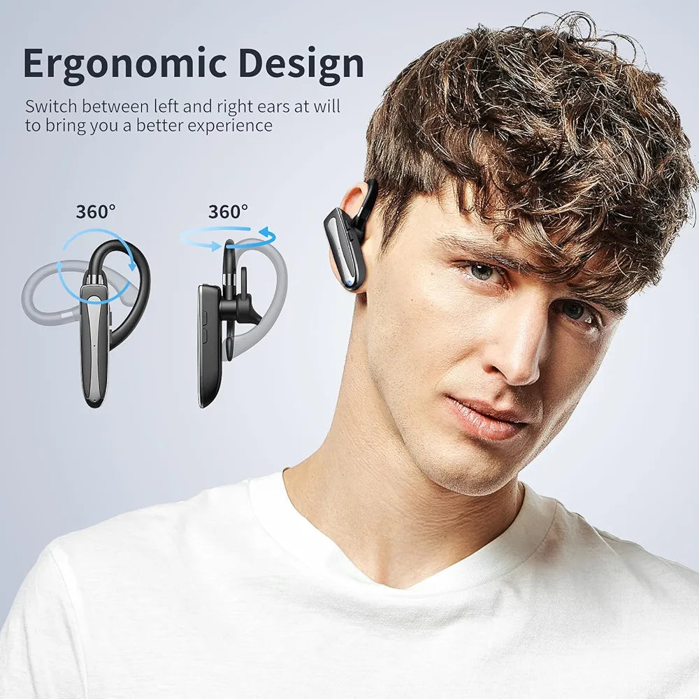 Bluetooth Headset V5.2, Wireless with Microphone, Driving Headset of 24-Hour Standby time Compatible with iSO and Android Phones, YYK-530