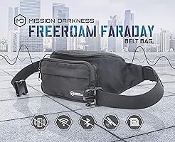 Mission Darkness FreeRoam Faraday Belt Bag // Fanny Pack Travel Sling with RF/EMF Shielding Liner. Signal Blocking Anti-tracking Data Privacy Mobile Device Security. Fits Cell Phones + Accessories