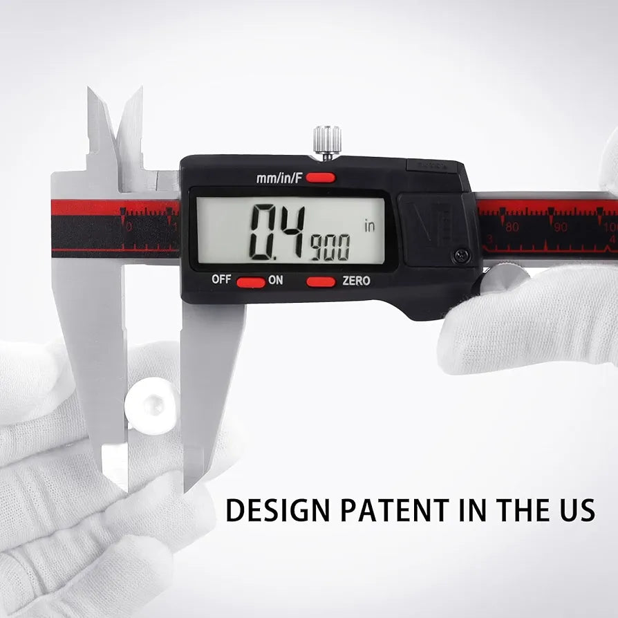 VINCA IP54 Grade Digital Caliper, DCLA-0805 8 Inch/200mm, Inch/Millimeter/Fractions Conversion, Stainless Steel, Large LCD Screen