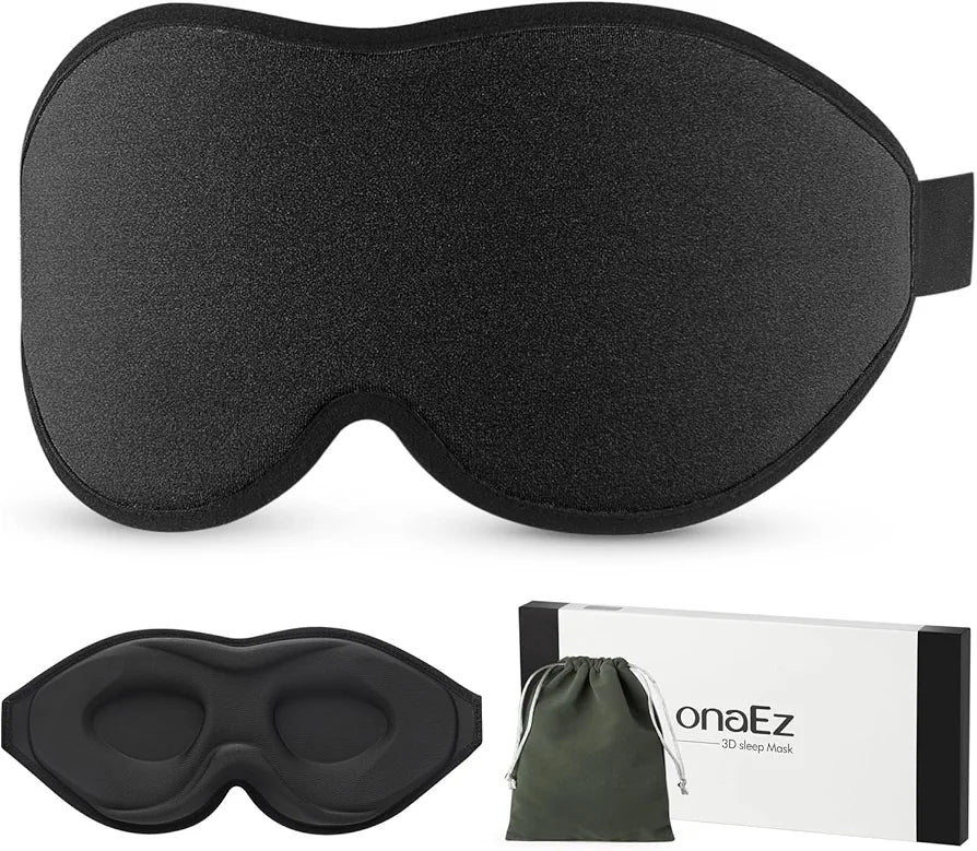 3D Sleep Eye Mask with 12mm Recessed Eye Sockets, Breathable Comfortable Soft Milk Ice Silk Sleeping Mask for Traveling Napping All Night Sleeping Yoga