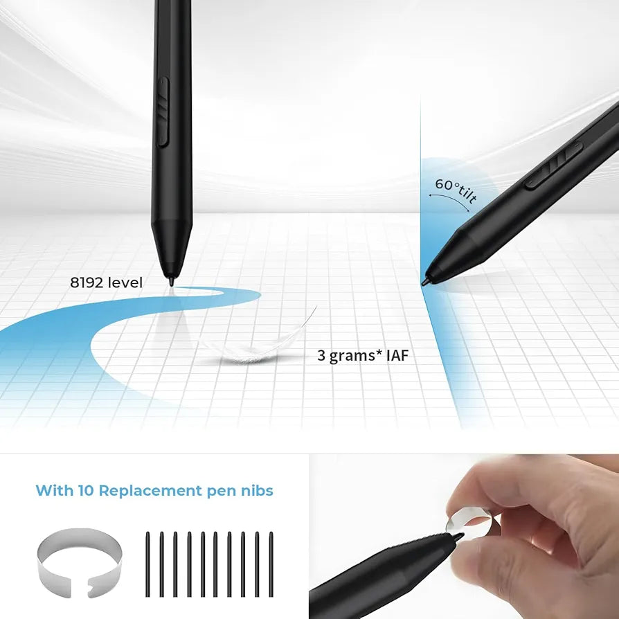 XPPen Deco LW Wireless Drawing Tablet- 10x6 Bluetooth Graphic Tablet with Battery-Free X3 Digital Stylus Wireless Drawing PAD Compatible with Chrome, Windows 11, Linux, Mac, and Android (Black)