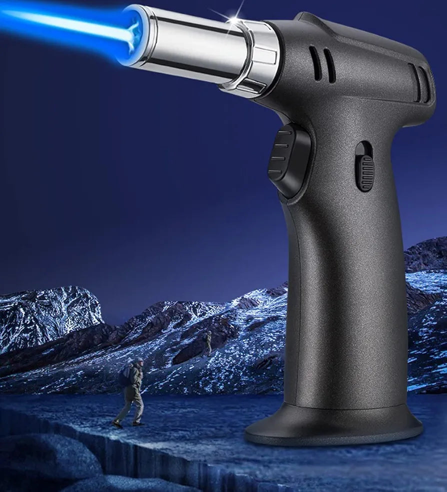 Butane Torch, ibforcty Refillable Culinary Cooking Torch Kitchen Blow Torch Lighter with Safety Lock Adjustable and Lock Flame(Butane Gas not Included)