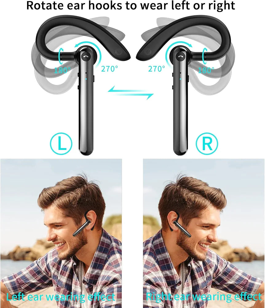 Bluetooth Headset,(F990) Wireless Business earpiece V5.0 Hands-Free Earphones with Built-in Mic Compatible with iPhone and Android