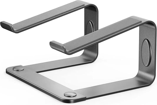 LORYERGO Laptop Stand, Ergonomic Laptop Riser Laptop Stand for Desk, Notebook Stand Compatible with Most 10-15.6” Laptops, Space Grey