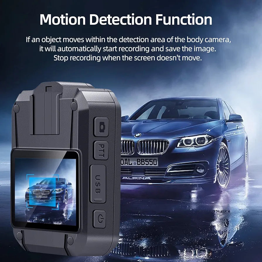 CAMMHD 1296P Body Cam, Body Worn Camera, Waterproof Police Camera with 2 Inch Display,170° Wide Angle,HD Night Vision Professional Portable Chest Recorder