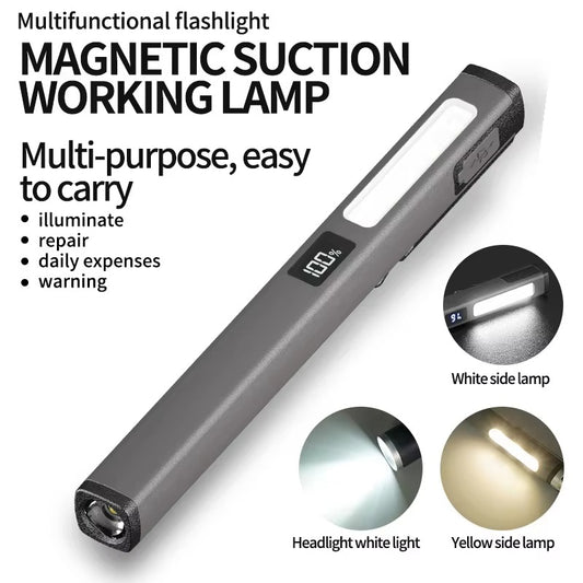 Rechargeable LED Pen Light Outdoor Portable Multifunctional Work Lamp 6 Modes