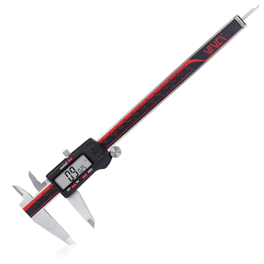VINCA IP54 Grade Digital Caliper, DCLA-0805 8 Inch/200mm, Inch/Millimeter/Fractions Conversion, Stainless Steel, Large LCD Screen