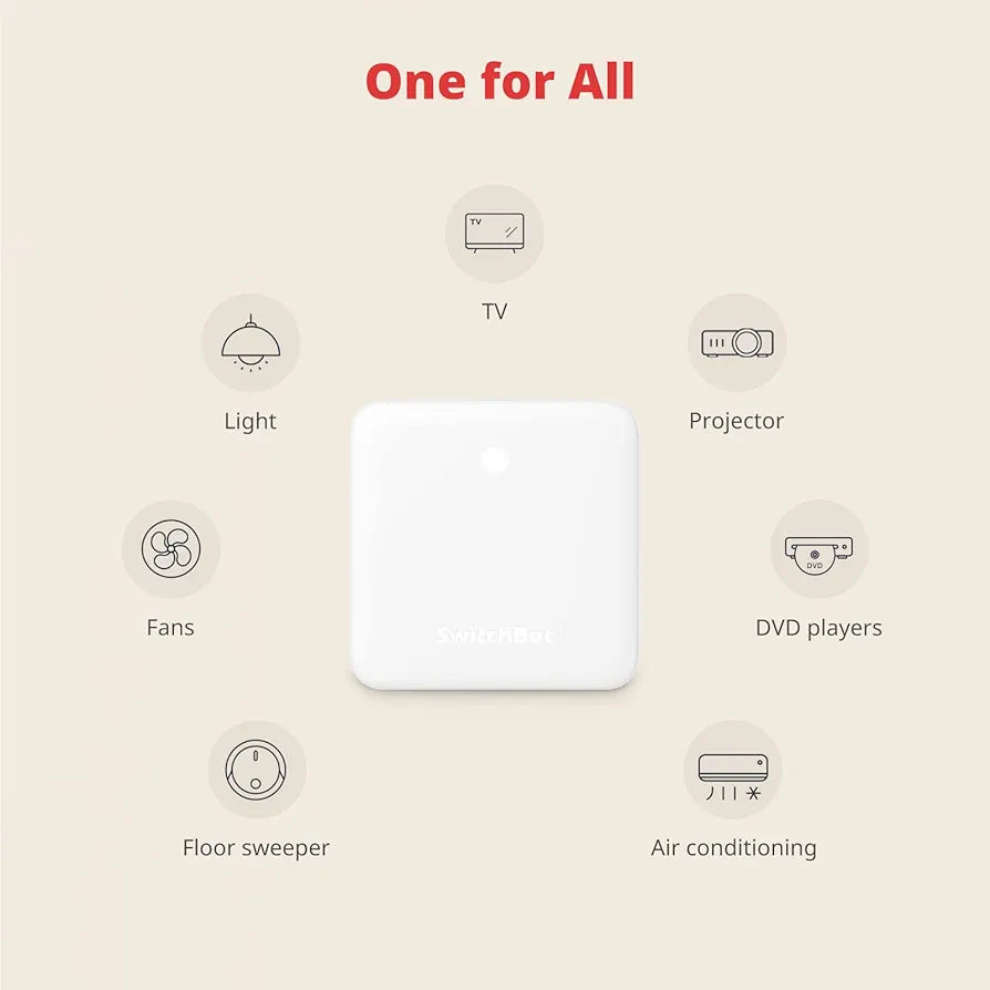 SwitchBot Hub Mini Smart Remote - IR Blaster, Link SwitchBot to Wi-Fi (Support 2.4GHz), Control TV, Air Conditioner, Compatible with Alexa, Google Home, IFTTT (White)