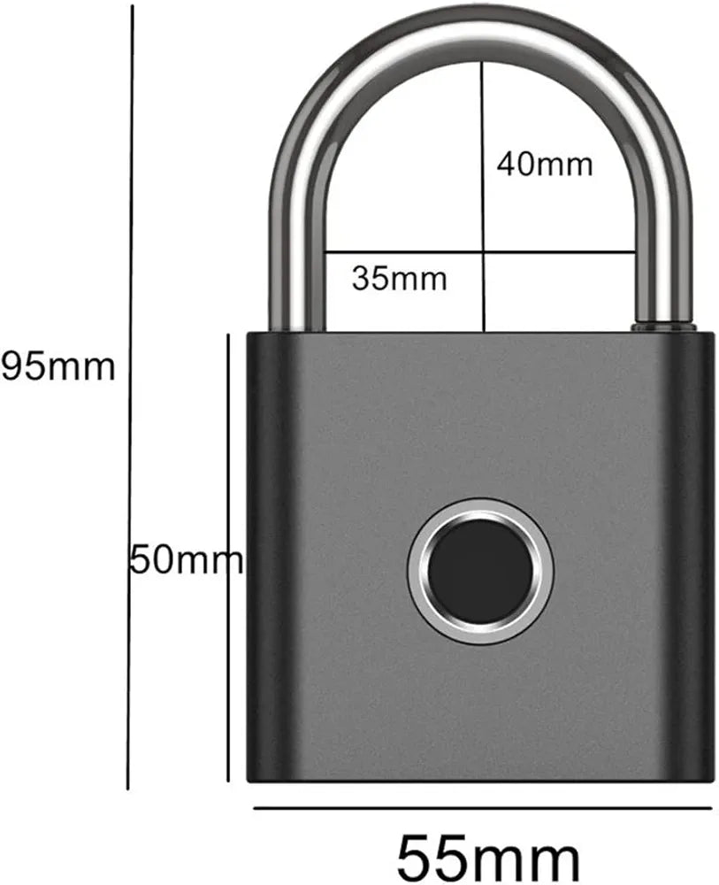 Waterproof Tuya Bluetooth Smart Padlock Digital P55 Fingerprint Electronic Door Lock with Backup Key Unlock for Luggage Bag