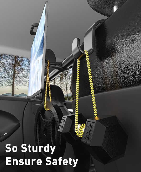 Car Tablet Holder Mount for iPad: Headrest Tablet Stand for Car Back Seat Compatible with iPad Pro Air Mini | Galaxy Tab | Kindle Fire HD | Switch OLED or Other 4.7-13" Devices
