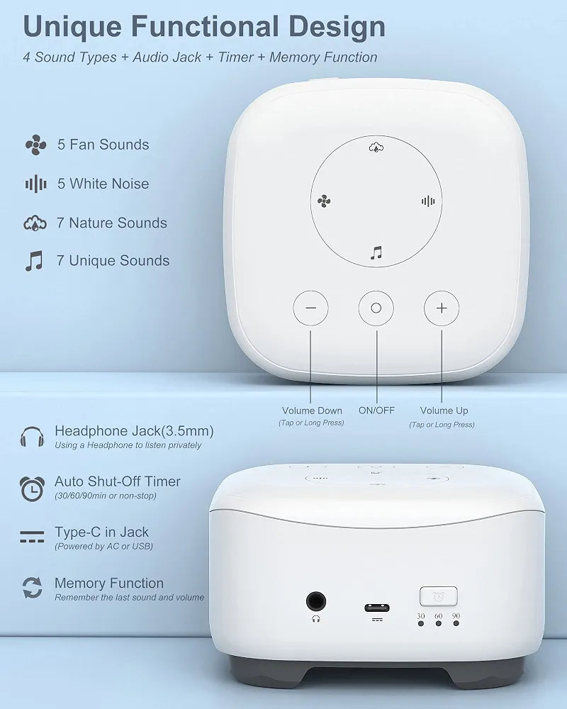 White Noise Machine elesories Sound Machine Sleep Therapy