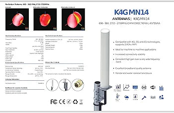 Antenna External 4G LTE Omnidirectional Mimo 698-2700 MHz SMA Connector with CRC9 TS9 Adapter Compatible with 4G Router Gain Up to 12 dBi (2 x 10M Cable)