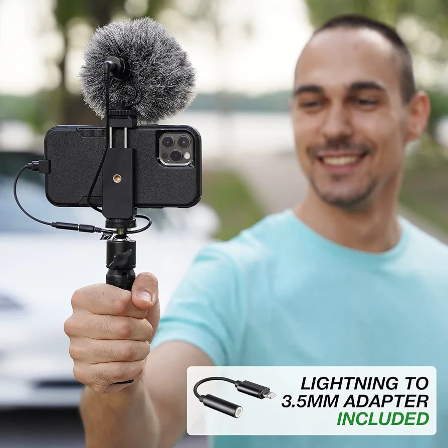 PowerDeWise Wireless Lavalier Microphone Video Mic kit for smartphone & DASLR