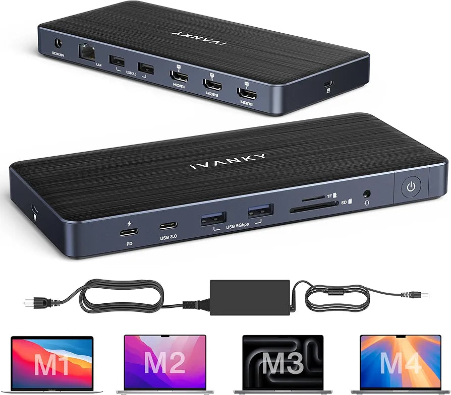 iVANKY 14-in-1 FusionDock Pro 1+ for M2/ M3/ M4/M5 MacBook DisplayLink