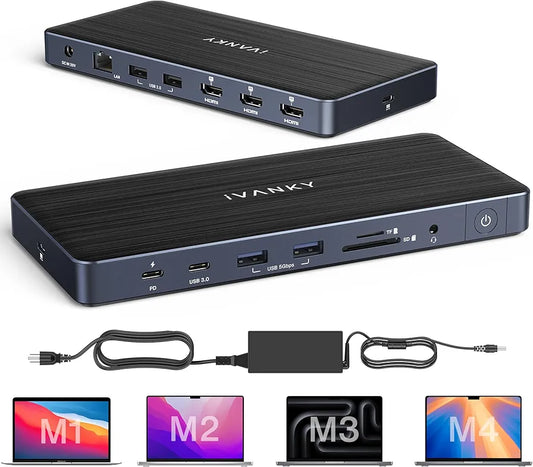 iVANKY 14-in-1 FusionDock Pro 1+ for M2/ M3/ M4/M5 MacBook DisplayLink
