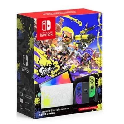 Nintendo Switch (OLED Model) HEG-001 Splatoon 3 Edition Video Game Console - 64GB - Black/Blue/Yellow Gradient