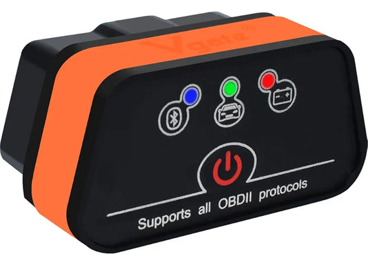 Vgate iCar2 BLE 4.0 OBD2 Bluetooth Adapter Auto Scanner Car Diagnostic Tools Engine System Diagnostic Tools for Android/IOS (Black/Orange)