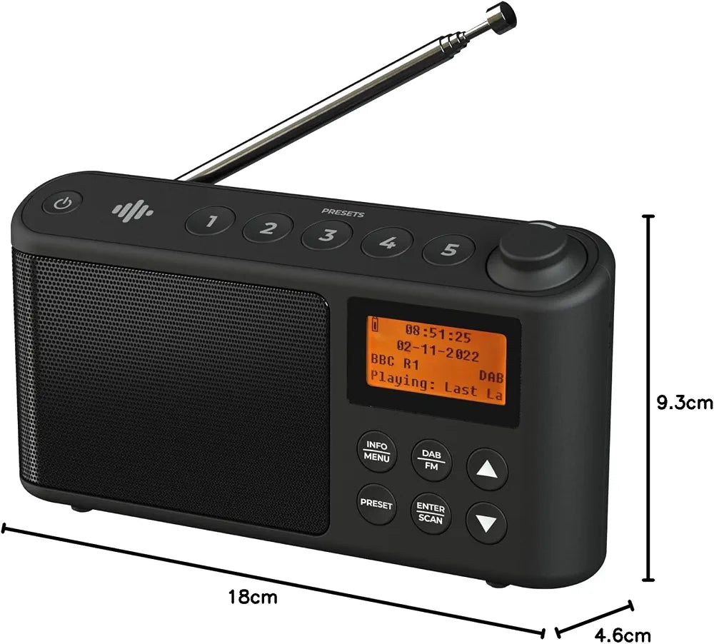DAB Radio Portable DAB Plus/DAB FM Radio (Spectrum by iBox)