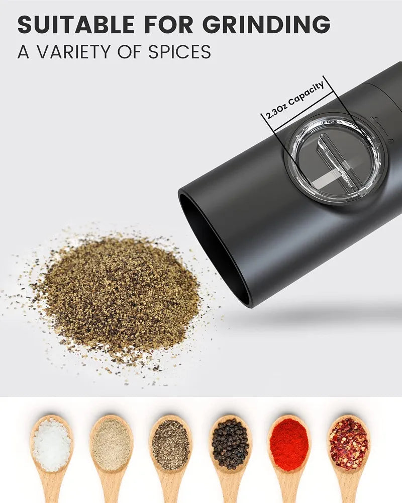 Electric Salt and Pepper Mill Set with Base