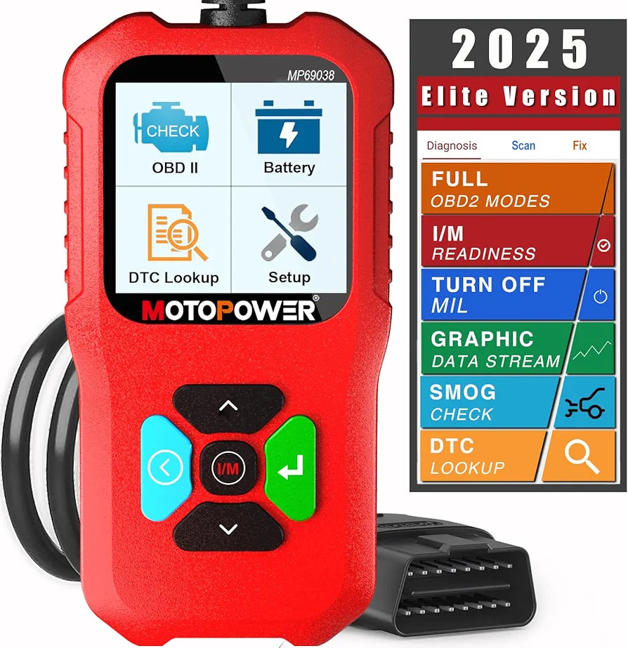 MOTOPOWER MP69038 Car OBD2 Scanner Code Reader Engine Fault Code Reader Scanner CAN Diagnostic Scan Tool - Elite Edition