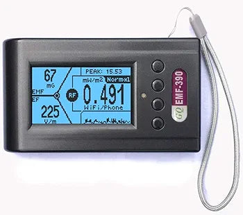 Advanced EMF Meter GQ EMF-390 3-in-1 EMF ELF RF Meter, 5G Cell Tower Smart Meter WiFi Signal Detector RF up to 10GHz with Data Logger and 2.5GHz Spectrum Analyzer