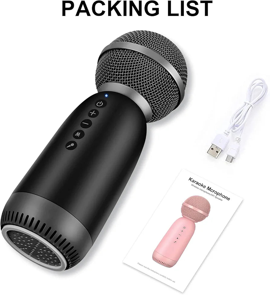 Aokeo Wireless Microphones Bluetooth Speaker, Wireless Karaoke Mic for Kids Children Mic for Singing Portable Karaoke Machine Mic for Home Birthday Party