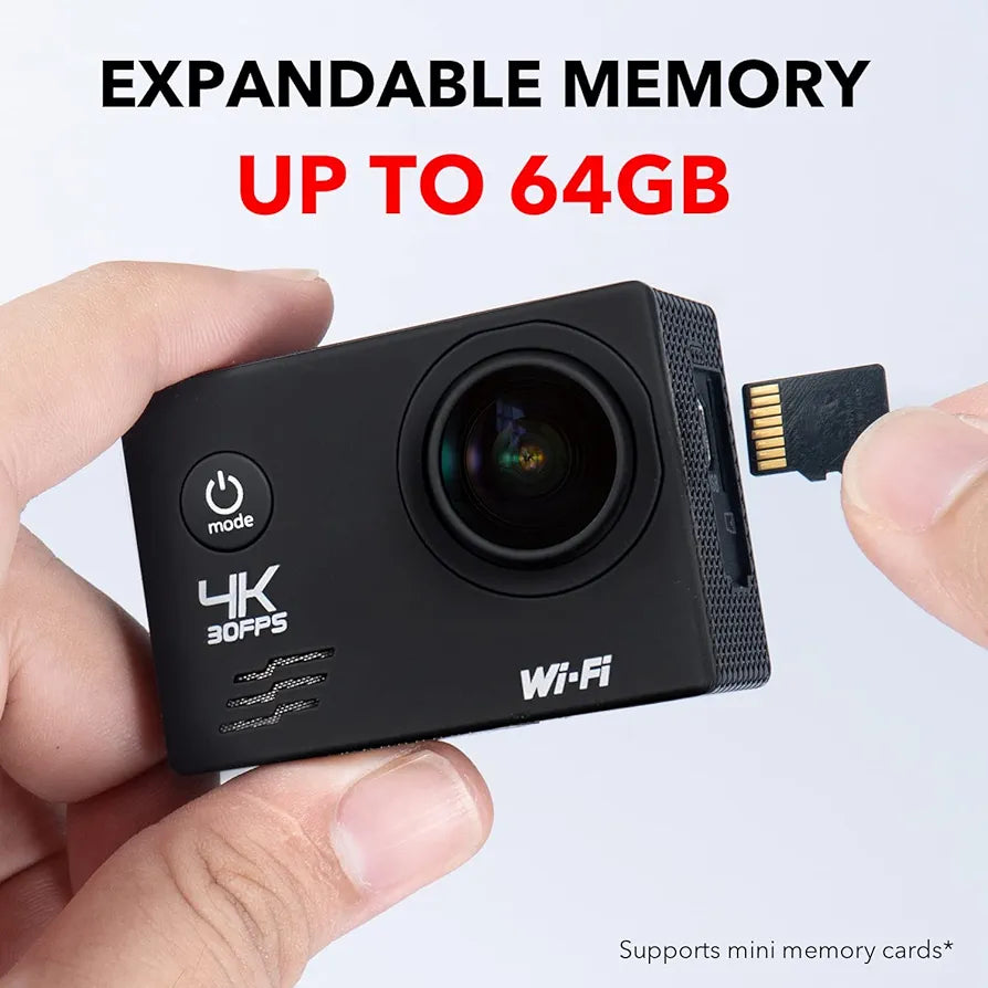SNAPSHOT Action Camera 4K Underwater - 12MP HD Waterproof Video Cameras | 170 Degree Wide Angle Lens, 98FT, 90 Minute Battery | Sports Body Cam and Helmet Accessories Kit (Black)
