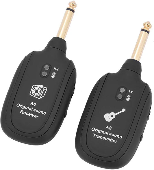 Guitar System Transmitter Receiver 4 Channel 730 MHz 50m Range for Electric Guitar Bass Violin USB Charging