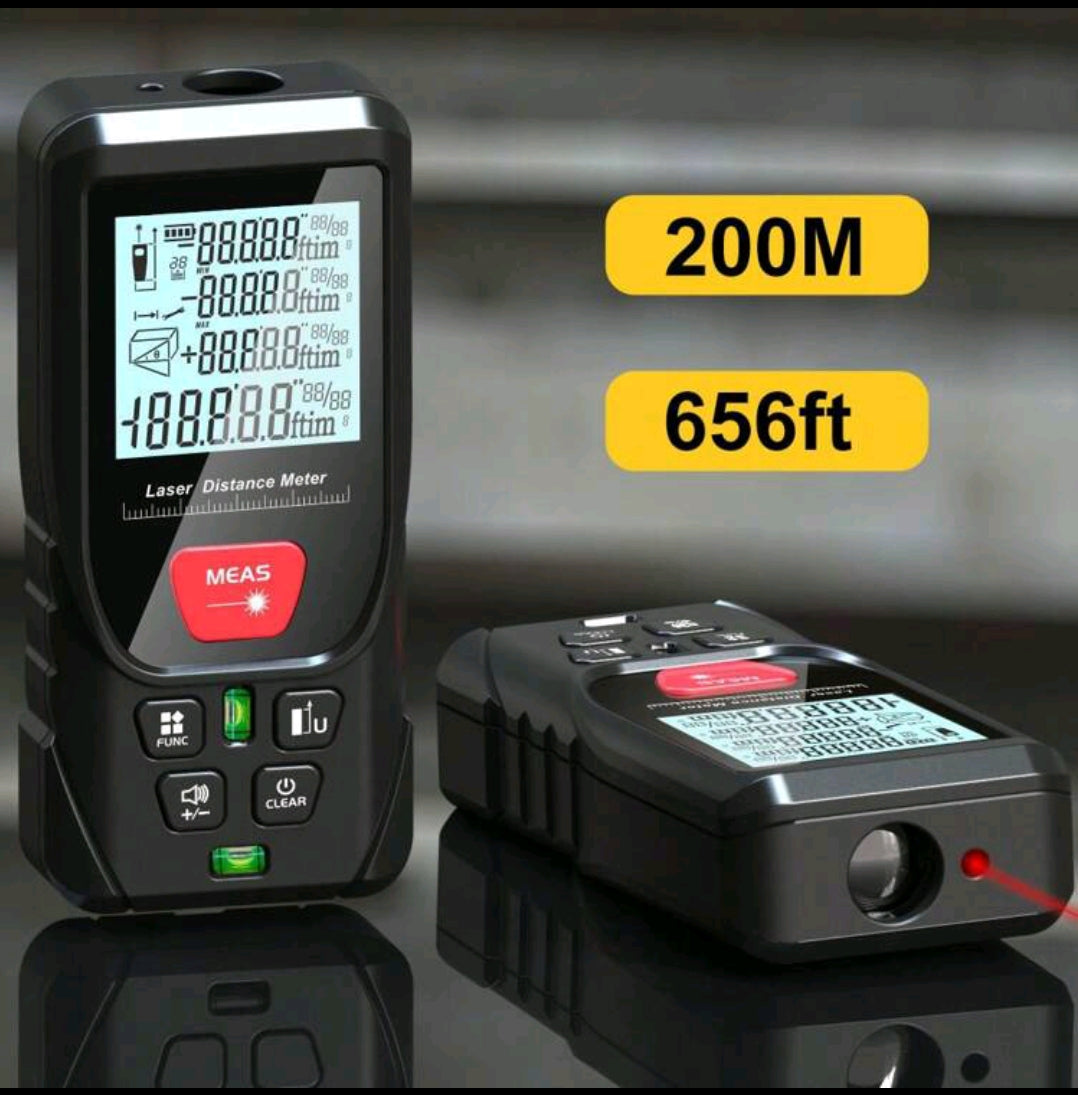 Laser Distance Meter 200M Digital Tape Measure Precision Rangefinder With Distance/area/volume