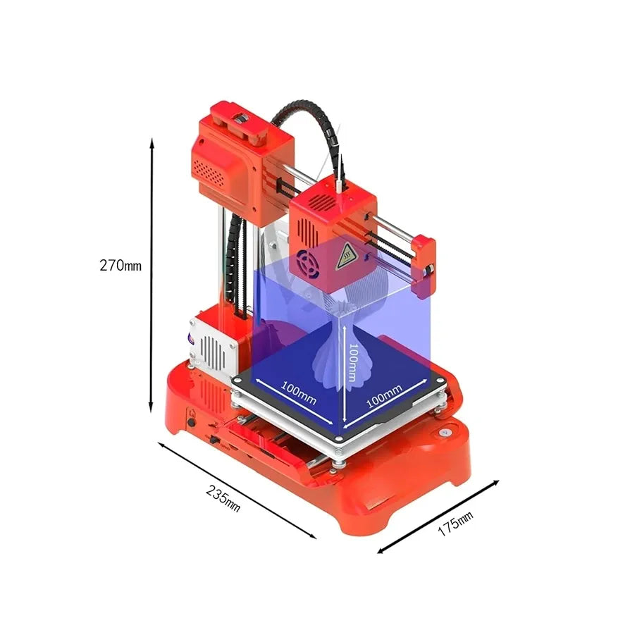 K7 Mini 3D Printer Easy to Use One-Click Print Mainboard with Magnetic Build Platform Desktop Compatible with Kids Beginner