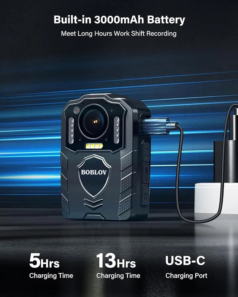 BOBLOV Body Camera Battery Night Vision Body Cam