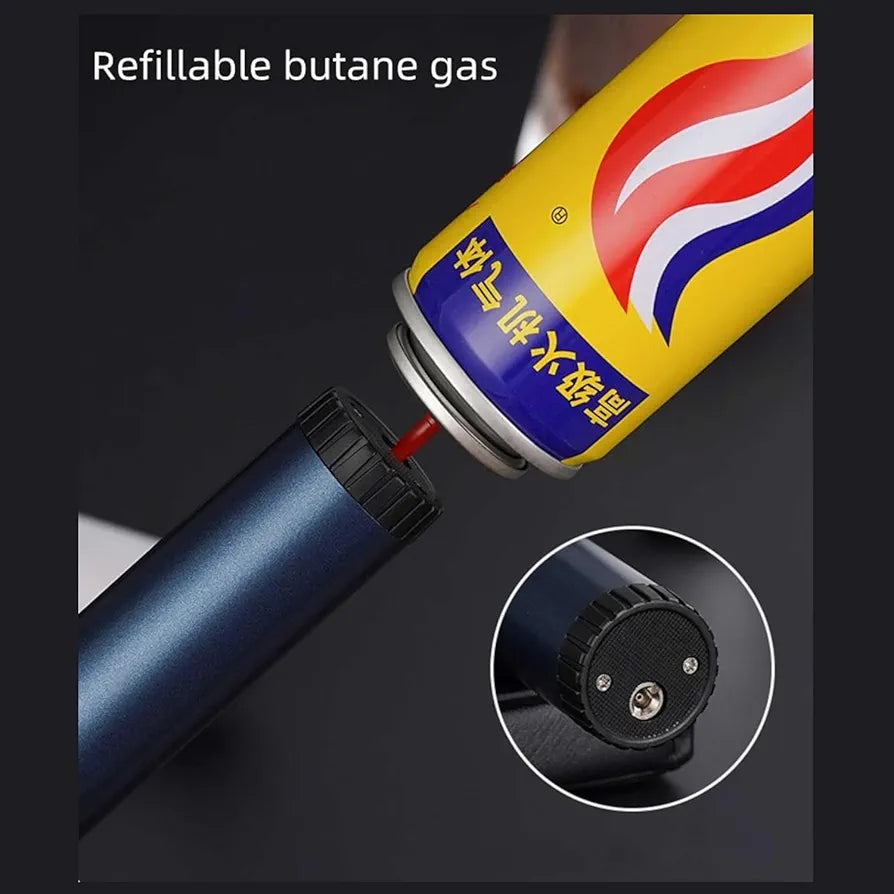 Jet Lighter, 7.8 inch Gas Lighter with Flame Locking Function, Refillable Windproof Long Lighter