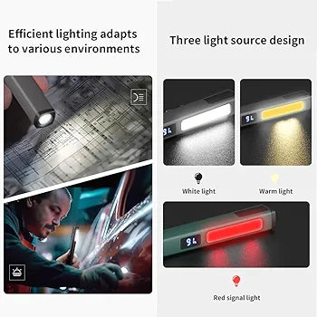 Rechargeable LED Pen Light Outdoor Portable Multifunctional Work Lamp 6 Modes