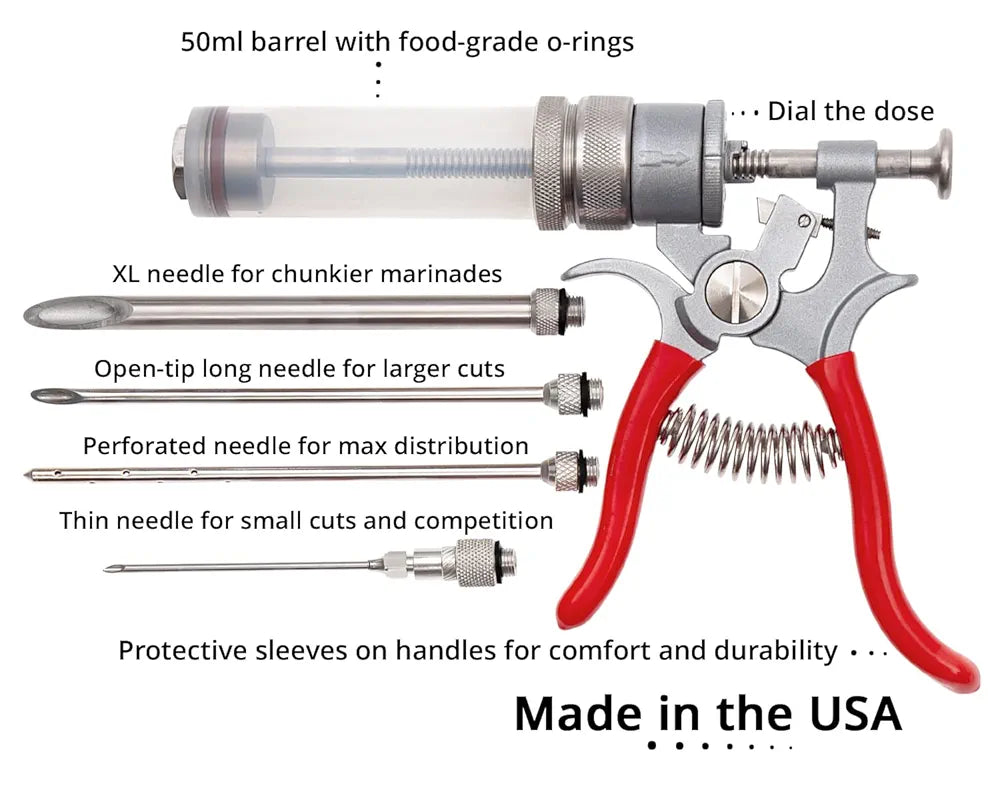 SpitJack The Magnum Meat Injector Gun - Complete Kit with Case
Made in USA