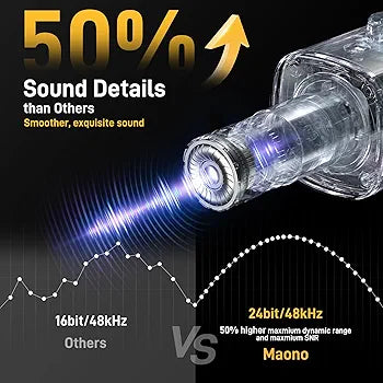 MAONO XLR USB Gaming Microphone: Dynamic RGB PC Microphone with Software for Streaming Podcast Vocal Recording Computer Mic with Noise Cancellation, Mute Button, Gain Knob, Desktop Stand PD100X RGB