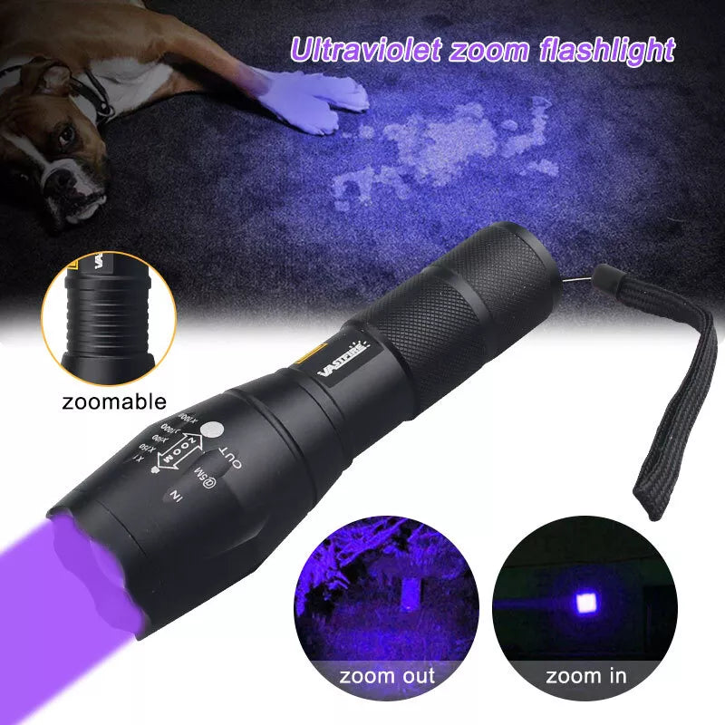 Black Light Flashlight 365nm, Ultra Violet Flashlight Black Light Flashlight Pet Urine Detection Lamp Flashlight High Brightness Handheld LED Torch for Pet Urine Paper